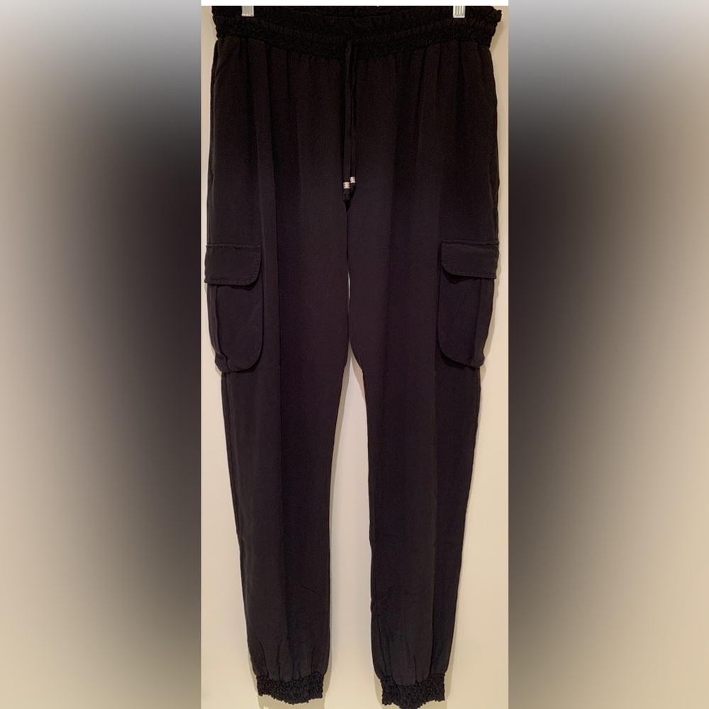 Gypsy 05 - Women’s Silk Cargo Jogger Pants (black-size medium)